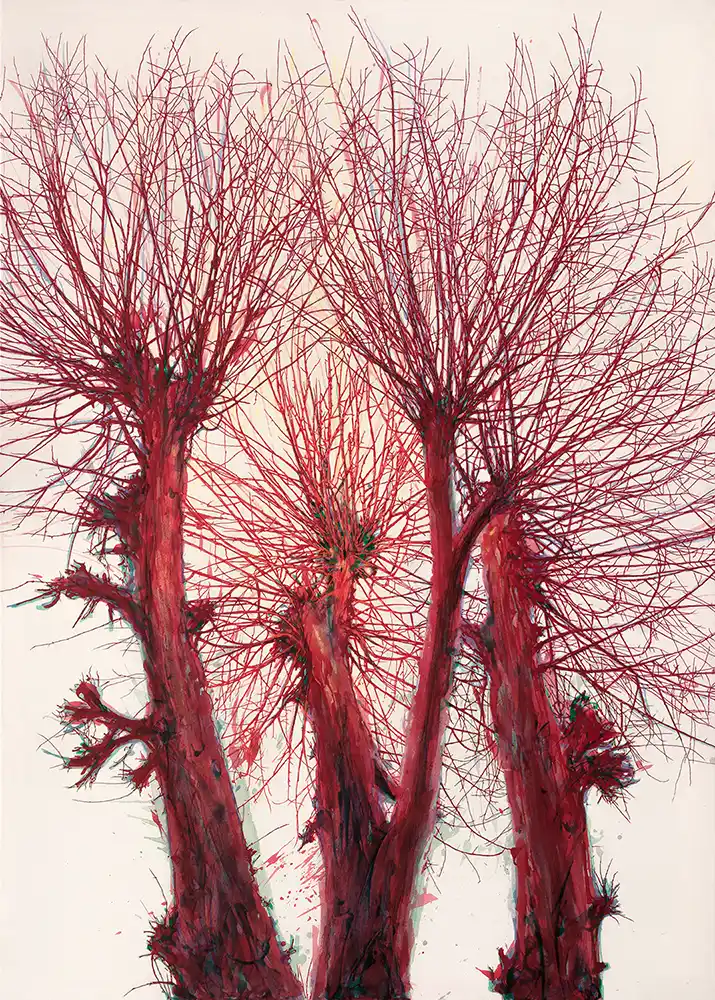 Discover Breathtaking Contemporary Paintings: The Captivating Red Tree and More in Our Modern Art Exhibition
