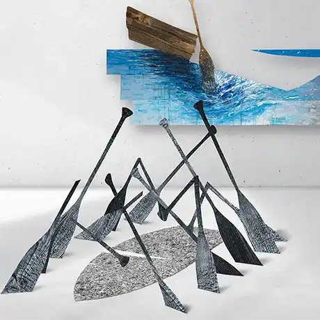 Darek Kondefer series of painting / installation works - boat
